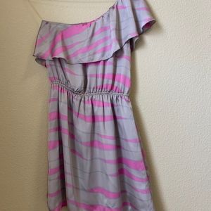 zebra print off the shoulder dress